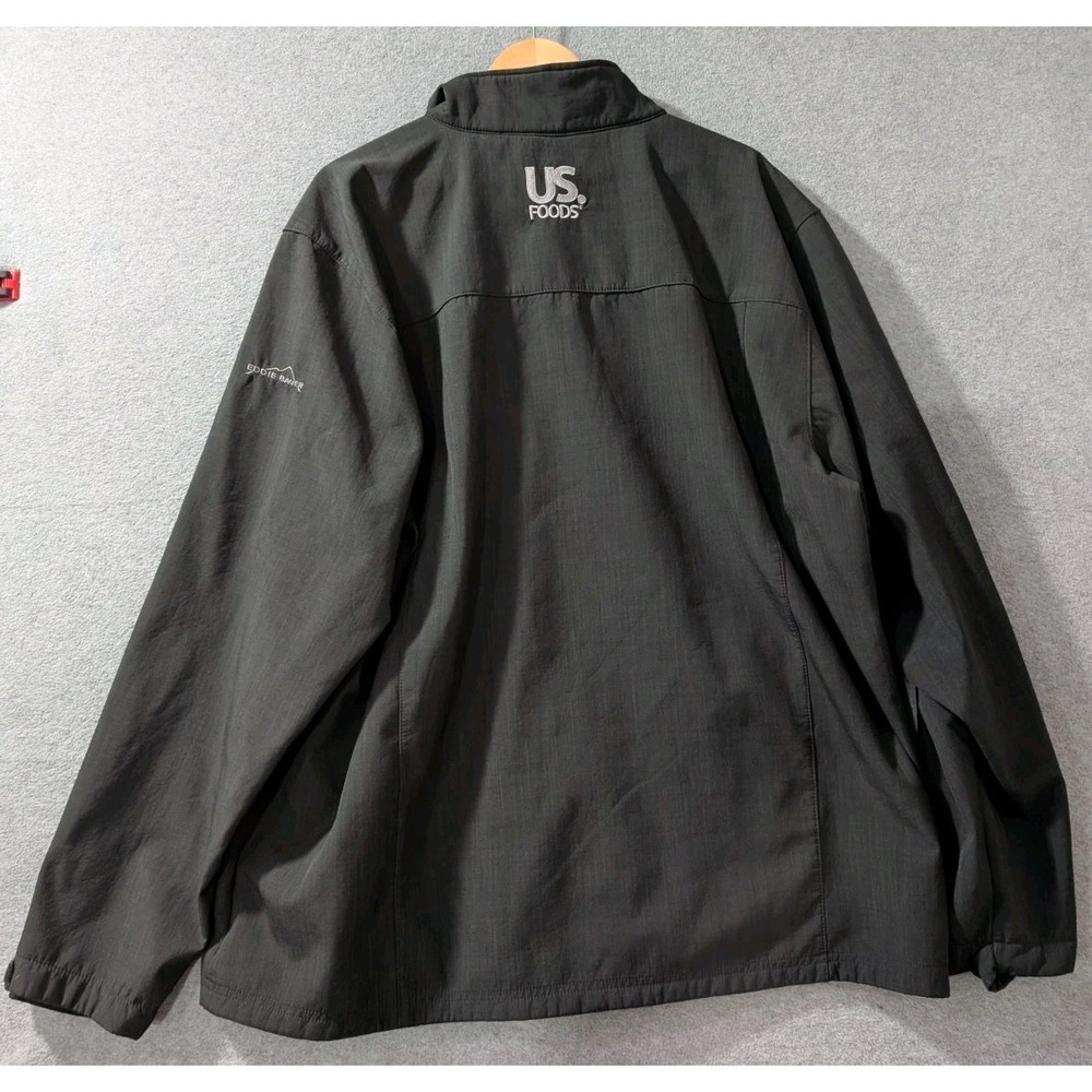 Eddie Bauer 3XL Black Fleece Lined Soft Shell Jacket US Foods Beef Work Zip Coat - Picture 2 of 13